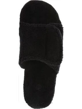 Acorn Black Men's Spa Slide Soft Slippers w/ Adjustable Strap Size 9-10 Regular